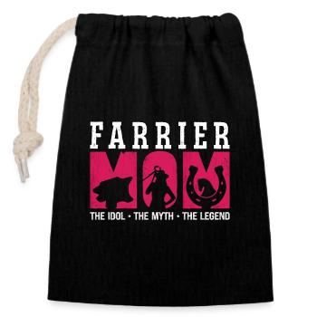 Farrier Mom The Idol The Myth The Blacksmithing - Verschließbarer Geschenkbeutel aus Baumwolle (14x20cm) - Schwarz - Vorne