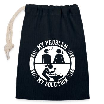 Blacksmithing My Problem My Pictogram Mom Forging - Closable cotton gift bag (14x20cm) - navy - Front