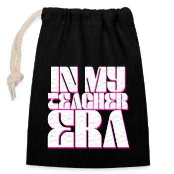 In My Teaching Era Teaching - Closable cotton gift bag (14x20cm) - black - Front