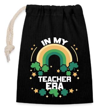 In My Teaching Era Teaching - Closable cotton gift bag (14x20cm) - black - Front