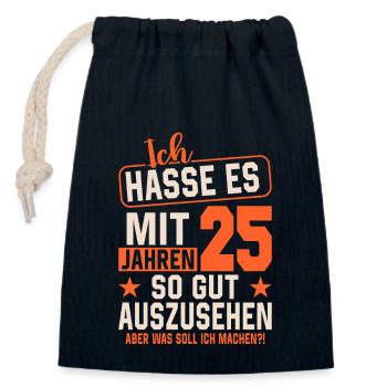Legendärer 25. Geburtstag - Verschließbarer Geschenkbeutel aus Baumwolle (14x20cm) - Navy - Vorne