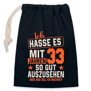 Legendärer 33. Geburtstag - Verschließbarer Geschenkbeutel aus Baumwolle (14x20cm) - Navy - Vorne