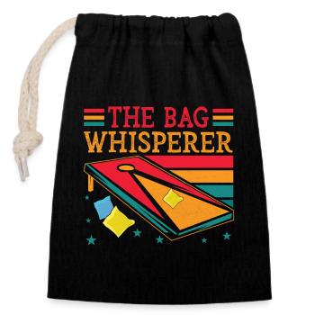 The Bag Whisperer - Top Cornhole Rétro - Sac cadeau en coton avec cordon (14 x 20 cm) - noir - Devant