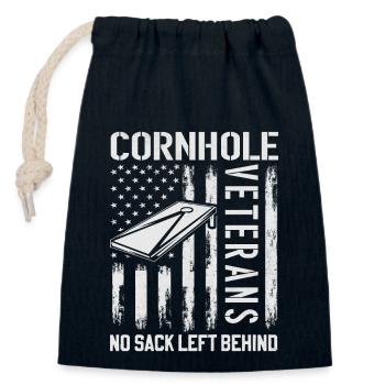 Cornhole Veteran - Kein Sack Bleibt Zurück - Verschließbarer Geschenkbeutel aus Baumwolle (14x20cm) - Navy - Vorne