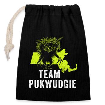 Pukwudgie Cryptid Folklore Myths - Closable cotton gift bag (14x20cm) - black - Front