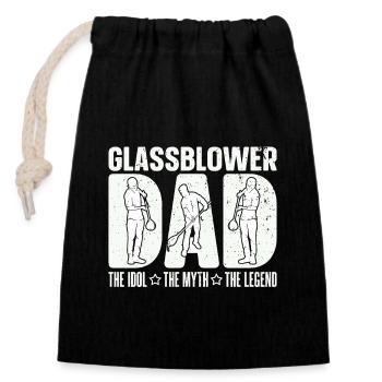 Glassblower Dad The Idol The Myth The Glassworker - Verschließbarer Geschenkbeutel aus Baumwolle (14x20cm) - Schwarz - Vorne