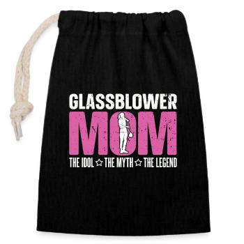 Glassblower Mom The Idol The Myth The Glassblowing - Verschließbarer Geschenkbeutel aus Baumwolle (14x20cm) - Schwarz - Vorne
