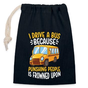 Funny School Bus Driver Appreciation anniversary - Verschließbarer Geschenkbeutel aus Baumwolle (14x20cm) - Navy - Vorne