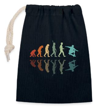 Skater-Evolution - Verschließbarer Geschenkbeutel aus Baumwolle (14x20cm) - Navy - Vorne