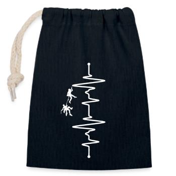 Battement de cœur du grimpeur - Sac cadeau en coton avec cordon (14 x 20 cm) - bleu marine - Devant
