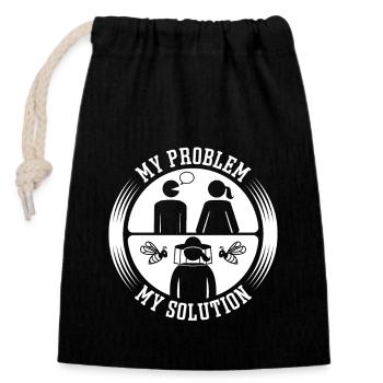 Beekeeper My Problem My Pictogram Mom Beekeeping - Verschließbarer Geschenkbeutel aus Baumwolle (14x20cm) - Schwarz - Vorne