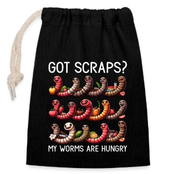 Lombriciculture Jardinage de vers de terre Vermiculture - Sac cadeau en coton avec cordon (14 x 20 cm) - noir - Devant