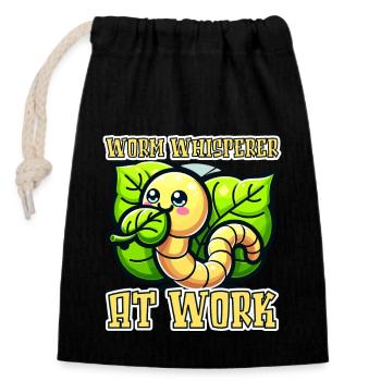 Lombriciculture Jardinage de vers de terre Vermiculture - Sac cadeau en coton avec cordon (14 x 20 cm) - noir - Devant