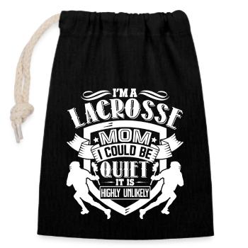 Lacrosse I'm A Lacrosse Mom - Closable cotton gift bag (14x20cm) - black - Front