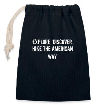 Hiking - Explore. Discover. Hike the American - Closable cotton gift bag (14x20cm) - navy - Front