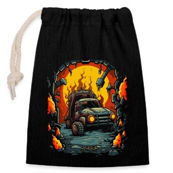 Hell for Mechanics: Dungeon of Junk Cars - Closable cotton gift bag (14x20cm) - black - Front