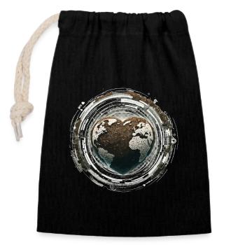 Lombriciculture Jardinage de vers de terre Vermiculture - Sac cadeau en coton avec cordon (14 x 20 cm) - noir - Devant