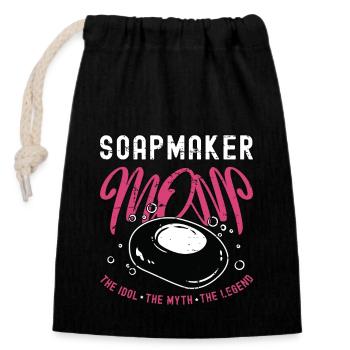 Soapmaker Mom The Idol The Myth The Soapmaking - Verschließbarer Geschenkbeutel aus Baumwolle (14x20cm) - Schwarz - Vorne
