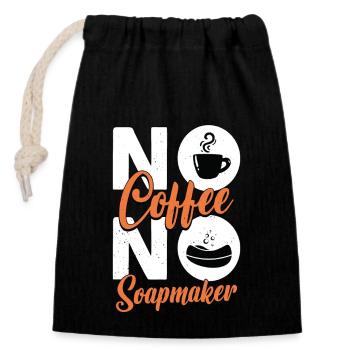 Savonnier Pas de café Pas de savon fait maison Amateur de café - Sac cadeau en coton avec cordon (14 x 20 cm) - noir - Devant