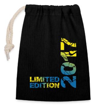 2017 Édition Limitée Anniversaire Cadeau Décoration - Sac cadeau en coton avec cordon (14 x 20 cm) - noir - Devant
