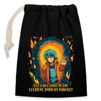 Dungeon Boy and the eternal darkness of puberty - Closable cotton gift bag (14x20cm) - black - Front