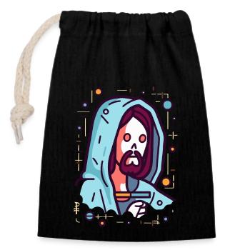 Christus, lieber Herr, Jesus, Retter - Verschließbarer Geschenkbeutel aus Baumwolle (14x20cm) - Schwarz - Vorne