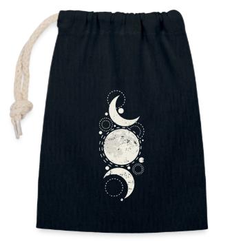 Mond Kunst Nachthimmel Kugel - Verschließbarer Geschenkbeutel aus Baumwolle (14x20cm) - Navy - Vorne