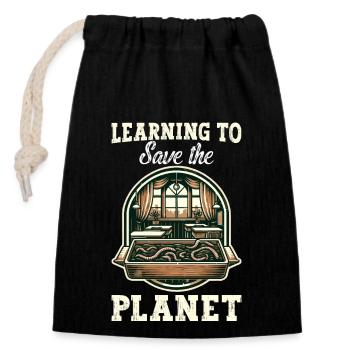 Lombriciculture Jardinage de vers de terre Vermiculture - Sac cadeau en coton avec cordon (14 x 20 cm) - noir - Devant
