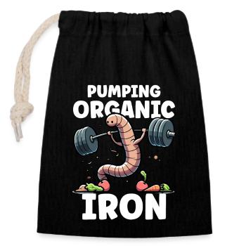 Lombriciculture Jardinage de vers de terre Vermiculture - Sac cadeau en coton avec cordon (14 x 20 cm) - noir - Devant