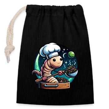 Lombriciculture Jardinage de vers de terre Vermiculture - Sac cadeau en coton avec cordon (14 x 20 cm) - noir - Devant