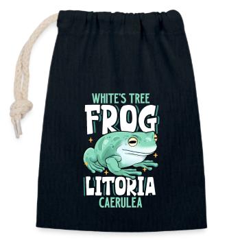 Coral Finger Tree Frog - Closable cotton gift bag (14x20cm) - navy - Front