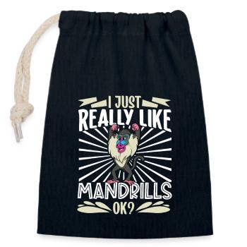 I Love Mandrills - Mandrill - Closable cotton gift bag (14x20cm) - navy - Front