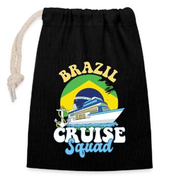 Brazil Cruise Squad Family Vacation Trip - Verschließbarer Geschenkbeutel aus Baumwolle (14x20cm) - Schwarz - Vorne