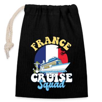 Voyage de vacances en famille France Cruise Squad - Sac cadeau en coton avec cordon (14 x 20 cm) - noir - Devant
