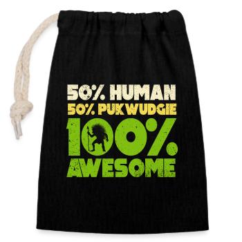 Pukwudgie Cryptid Folklore Myths - Closable cotton gift bag (14x20cm) - black - Front