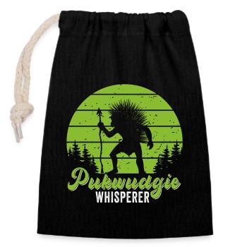 Pukwudgie Cryptid Folklore Myths - Closable cotton gift bag (14x20cm) - black - Front