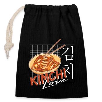 Kimchi Love Perfect for Asian Food fanatics - Closable cotton gift bag (14x20cm) - black - Front