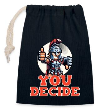 Julius Caesar Roman History Roman Empire - Closable cotton gift bag (14x20cm) - navy - Front