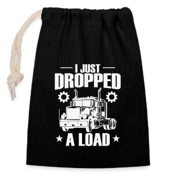 Je viens de déposer un chauffeur de camion de chargement - Sac cadeau en coton avec cordon (14 x 20 cm) - noir - Devant