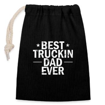 Meilleur Truckin Papa Jamais Occupation Longue Distance - Sac cadeau en coton avec cordon (14 x 20 cm) - noir - Devant