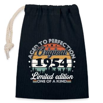Original 1954 Retro Vintage Anniversary - Closable cotton gift bag (14x20cm) - navy - Front
