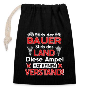 Landwirte Demo Bauern Protest gegen Ampel Parteien - Verschließbarer Geschenkbeutel aus Baumwolle (14x20cm) - Schwarz - Vorne