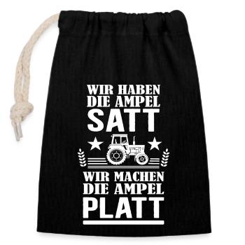 Bauern Protest Landwirte Demo gegen Ampel Parteien - Verschließbarer Geschenkbeutel aus Baumwolle (14x20cm) - Schwarz - Vorne