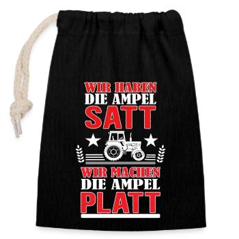 Landwirte Protest und Bauern Demo gegen die Ampel - Verschließbarer Geschenkbeutel aus Baumwolle (14x20cm) - Schwarz - Vorne