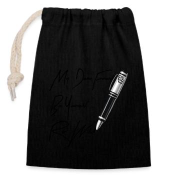 Be yourself, be wild - Closable cotton gift bag (14x20cm) - black - Front