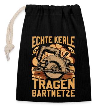 Forestry Forestry Fisherman Saying Real Guys - Closable cotton gift bag (14x20cm) - black - Front