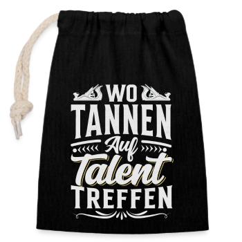 Retro Förster Waldarbeiter Spruch - Tanne - Verschließbarer Geschenkbeutel aus Baumwolle (14x20cm) - Schwarz - Vorne