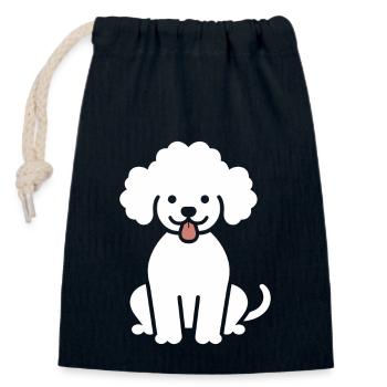Humor Hund Kleiner Pudel - Verschließbarer Geschenkbeutel aus Baumwolle (14x20cm) - Navy - Vorne