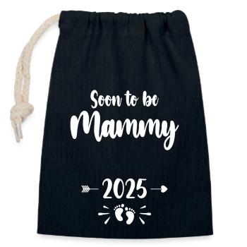 Mammy Soon To Be Mom 2025 Mother Pregnant Kids Mot - Closable cotton gift bag (14x20cm) - navy - Front