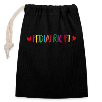 Physiotherapy Paediatric physiotherapist - Closable cotton gift bag (14x20cm) - black - Front